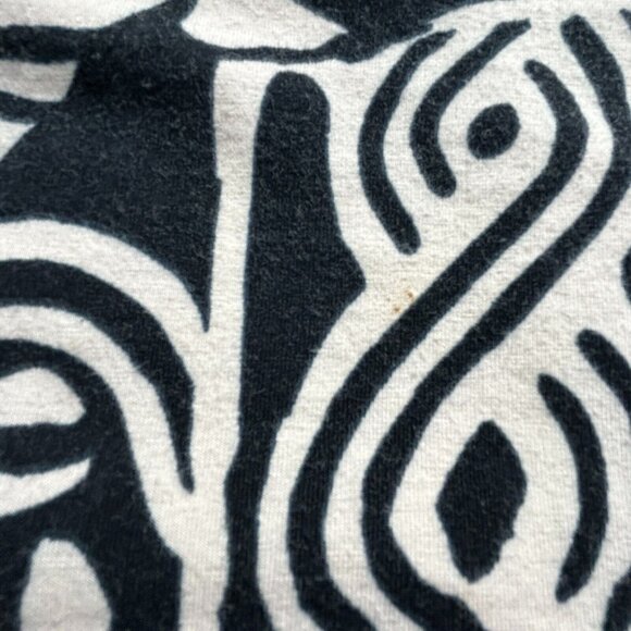 Vintage Tapemeasure Women's Geometric Pattern Half Sleeve Blouse Black Medium - Picture 5 of 8